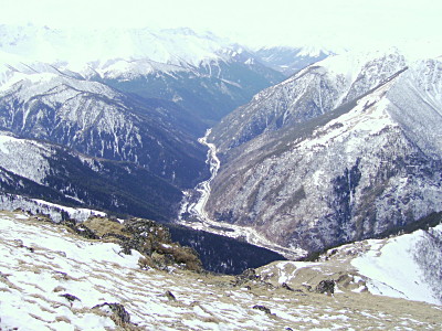 Зеленчукская долина, вид с горы Пастухова к Архызу