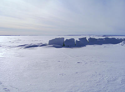Тундровый пейзаж на льду Волги