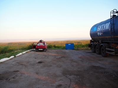 ночёвка на стоянке Газпрома