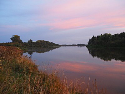 река Чулым в вечернем свете